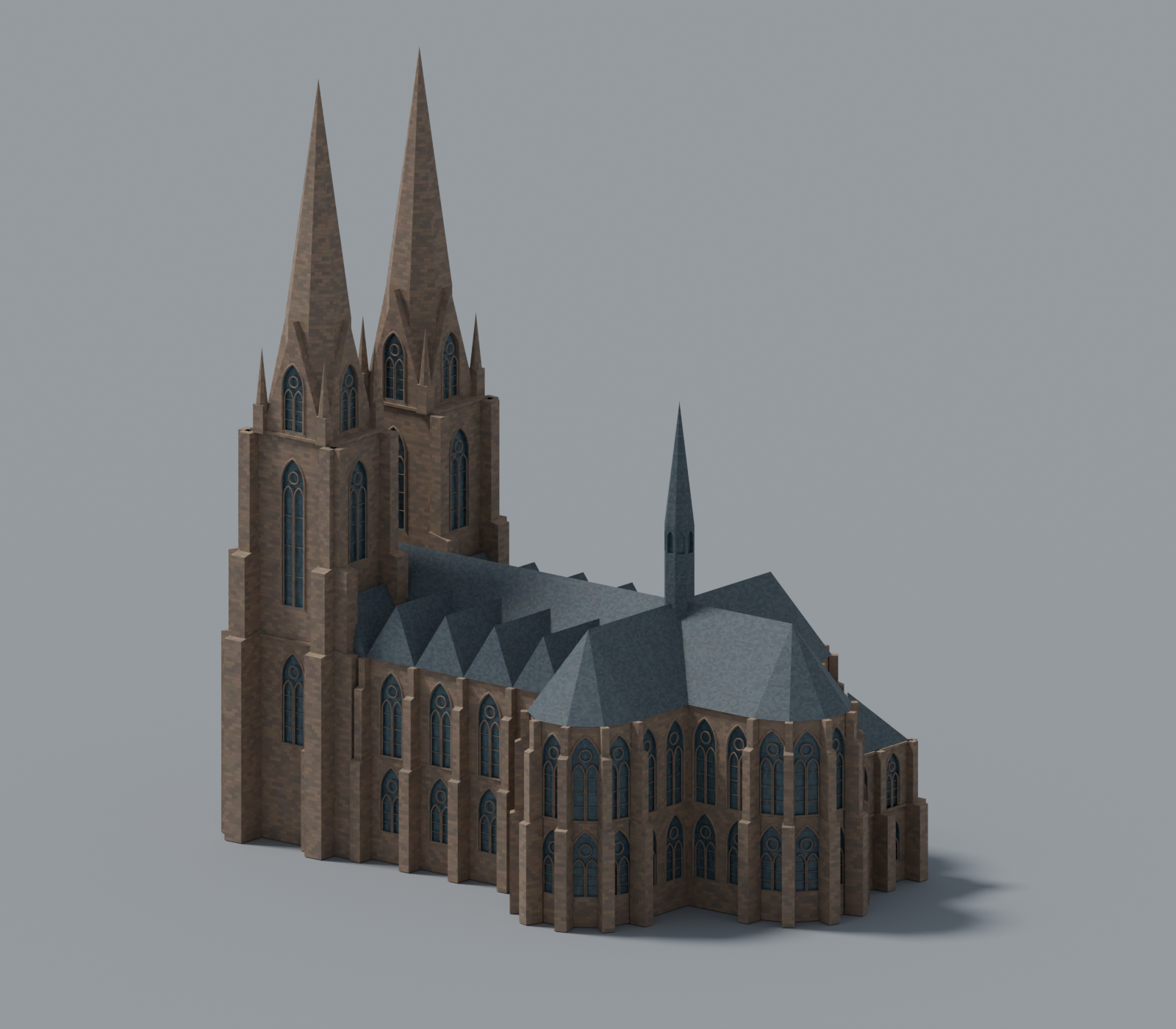 Vorschau des texturierten 3D-Modells der Elisabethkirche Marburg